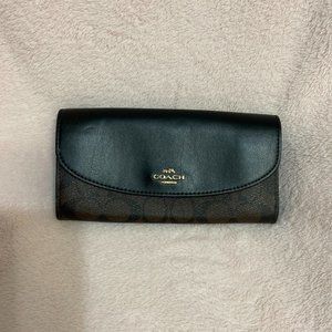 Coach Signature coated canvas long wallet